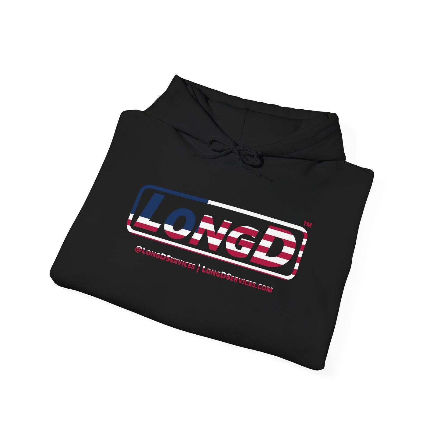 LongD® Logo Hoodie red, white and blue positive flag