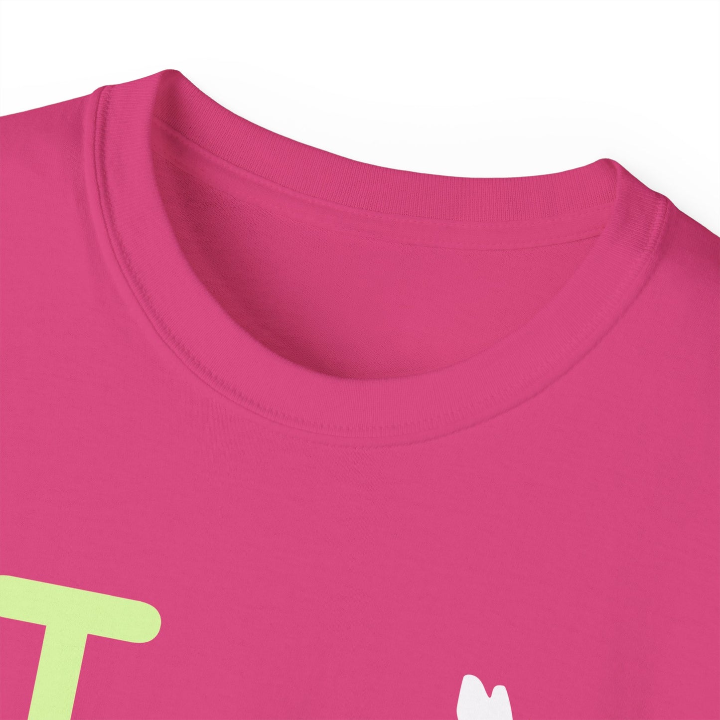 I Bunny LongD® Logo Cotton Tee Easter pastel green text (white Easter Bunny)