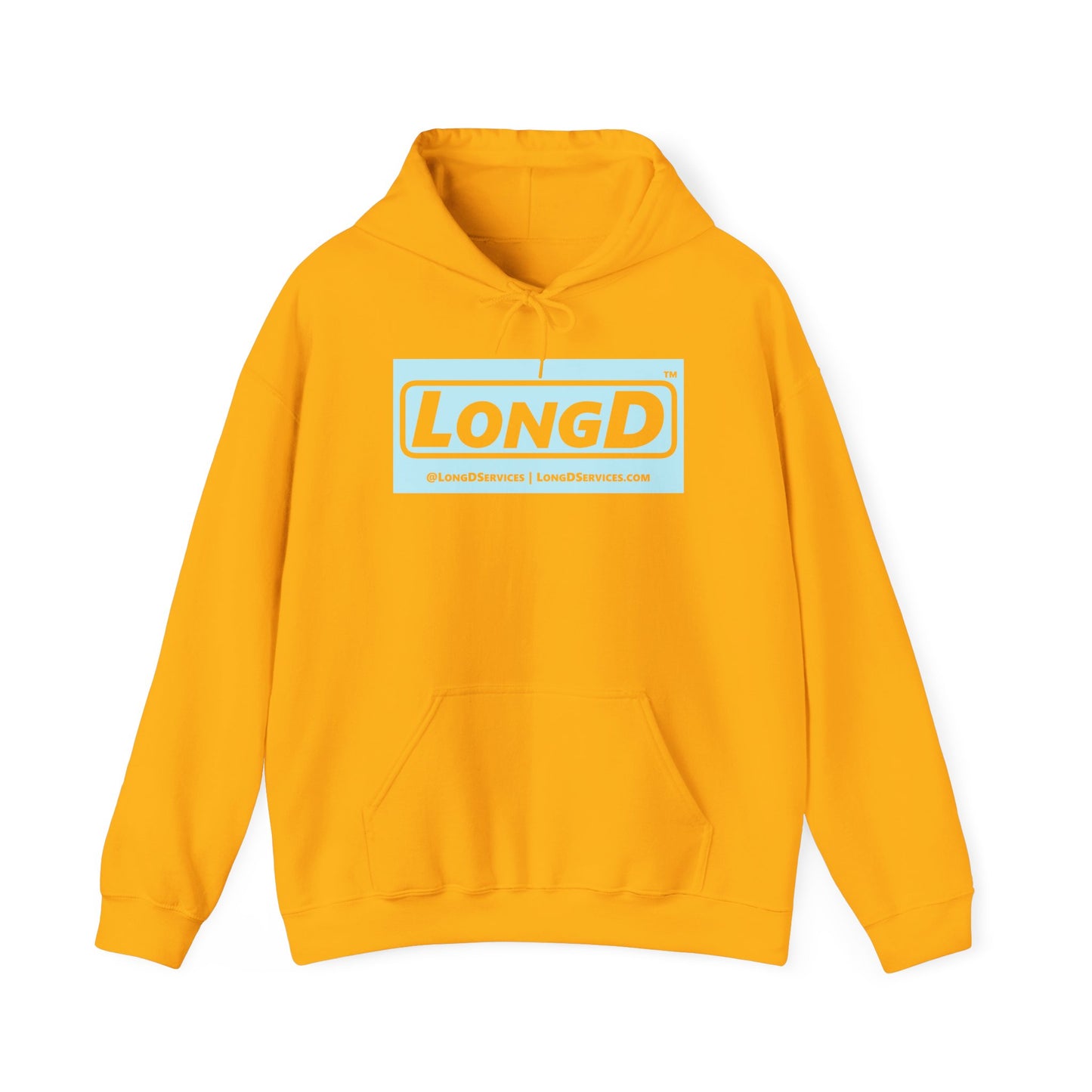 LongD® Logo Hoodie pastel negative blue text