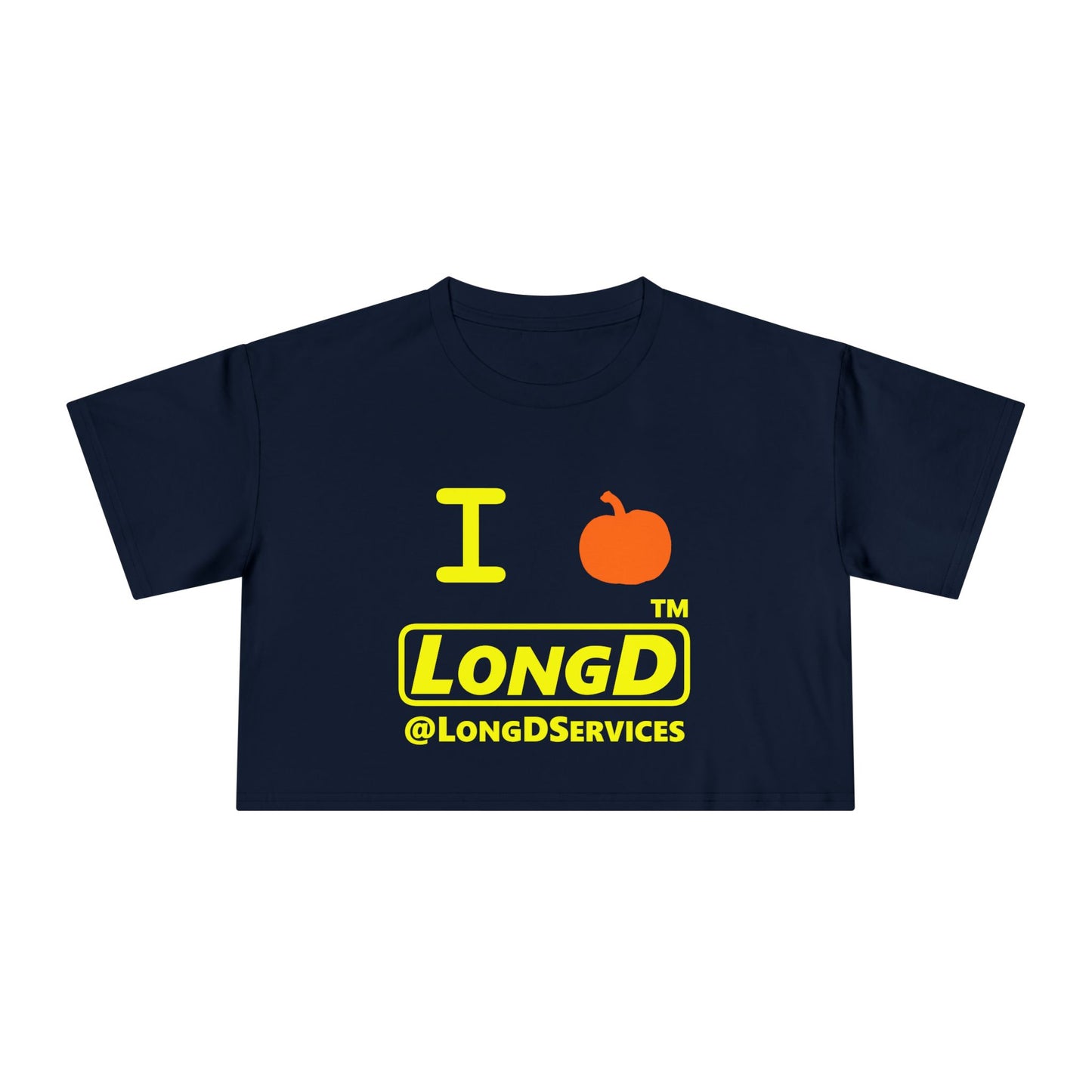 I Pumpkin LongD Logo Crop Tee yellow basic tag logo