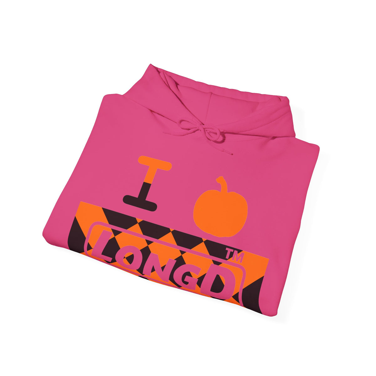 I pumpkin LongD Chicago negative stylized argyle 4-print logo hoodie
