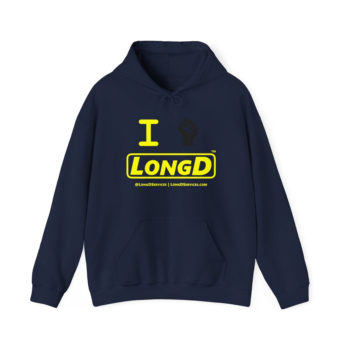 I Fist LongD® Alternate Logo Hoodie with Juneteenth black fist