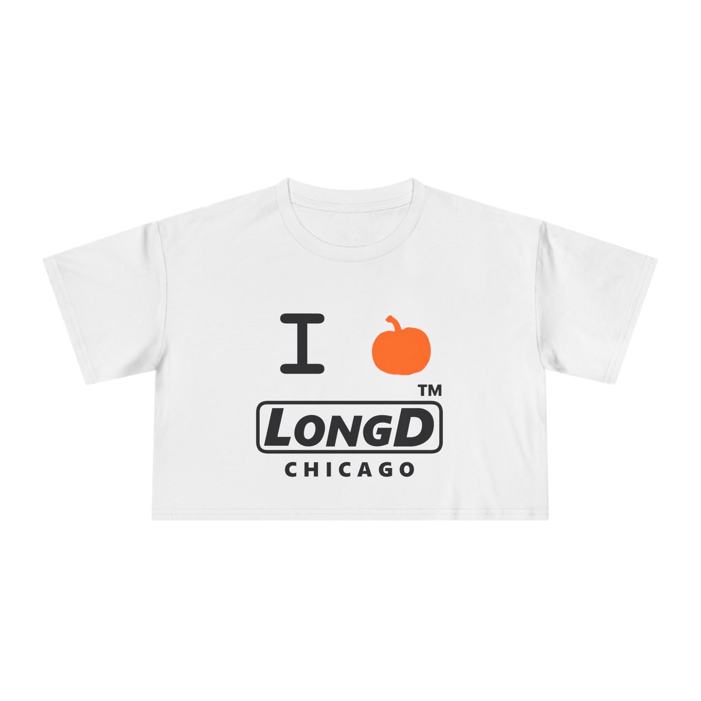 I Pumpkin LongD Logo Crop Tee black basic Chicago logo