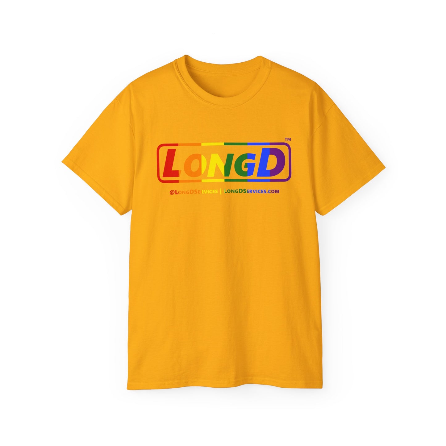 LongD® Logo Cotton Tee Pride rainbow positive text