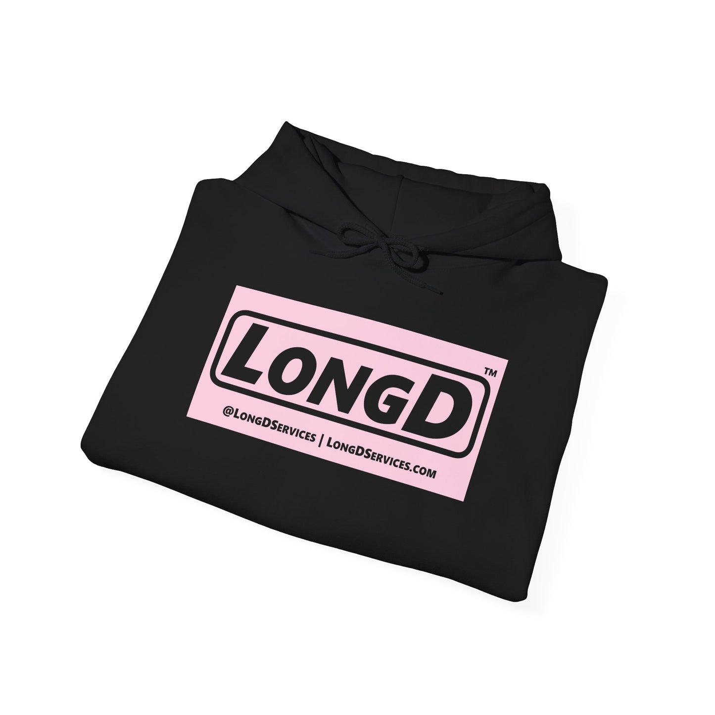 LongD® Logo Hoodie pastel negative pink text