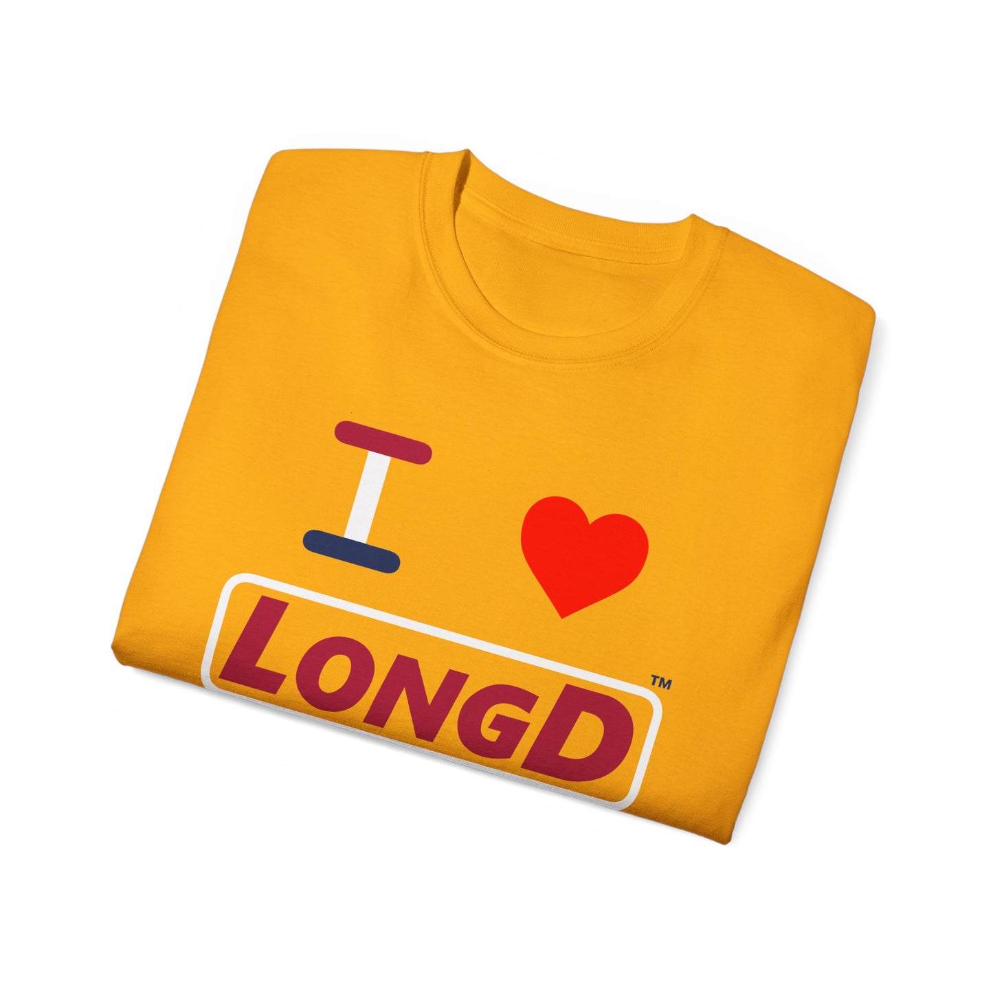 I Luv LongD® Logo Cotton Tee Red, White and Blue positive elements text