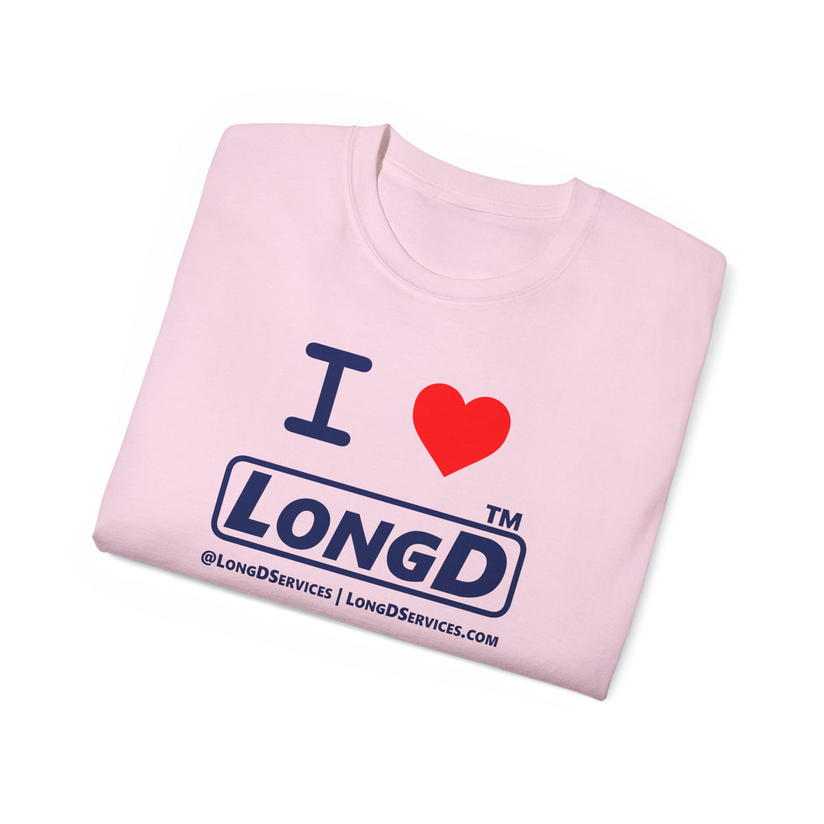 I Luv LongD Tag-domain positive official basic logo cotton tee