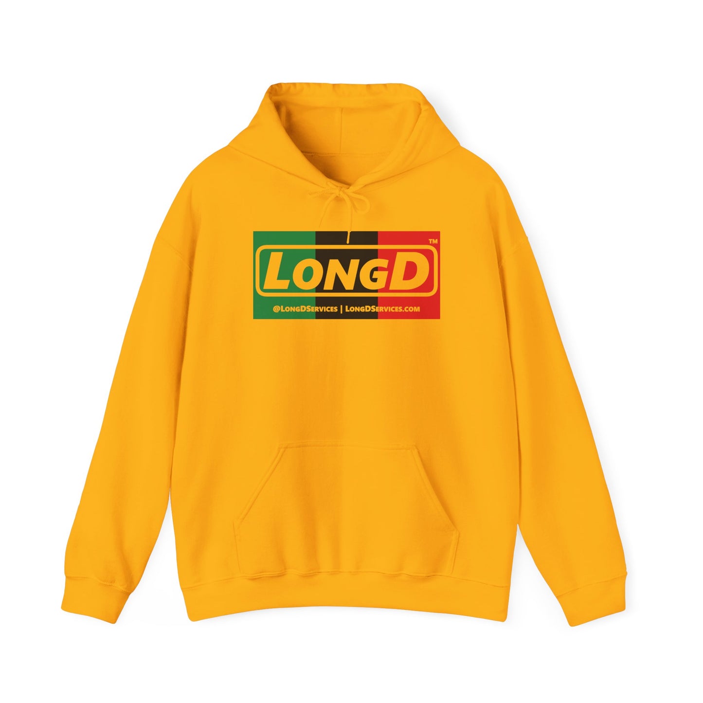 LongD® Logo Hoodie with Juneteenth negative thirds text