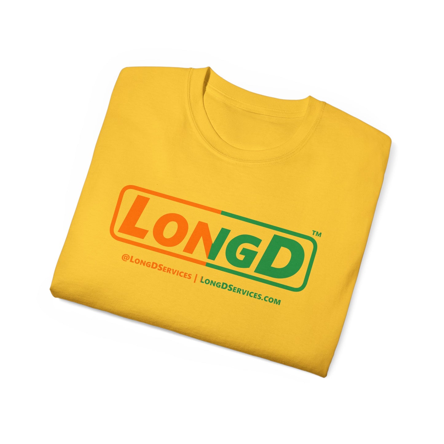 LongD® Logo Cotton Tee (St. Patrick's Day -Irish Green and Irish Orange right-left split0