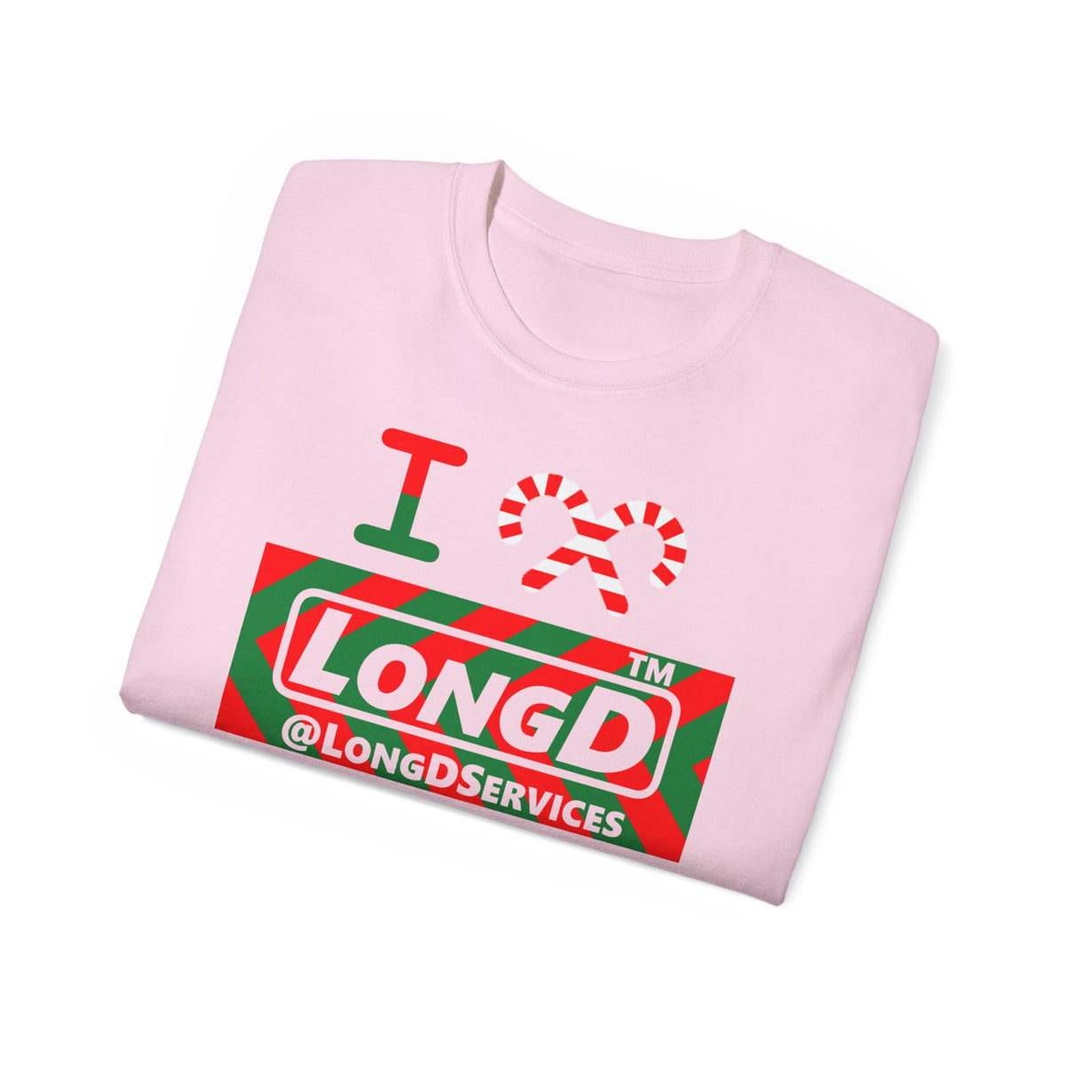I candy cane LongD Tag negative leftward chevron logo cotton tee