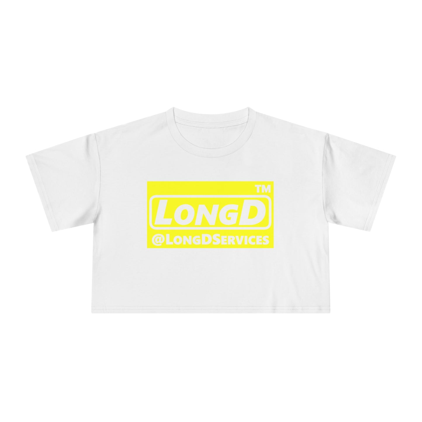 LongD Logo (Tag only negative alternate) Women's Crop Tee