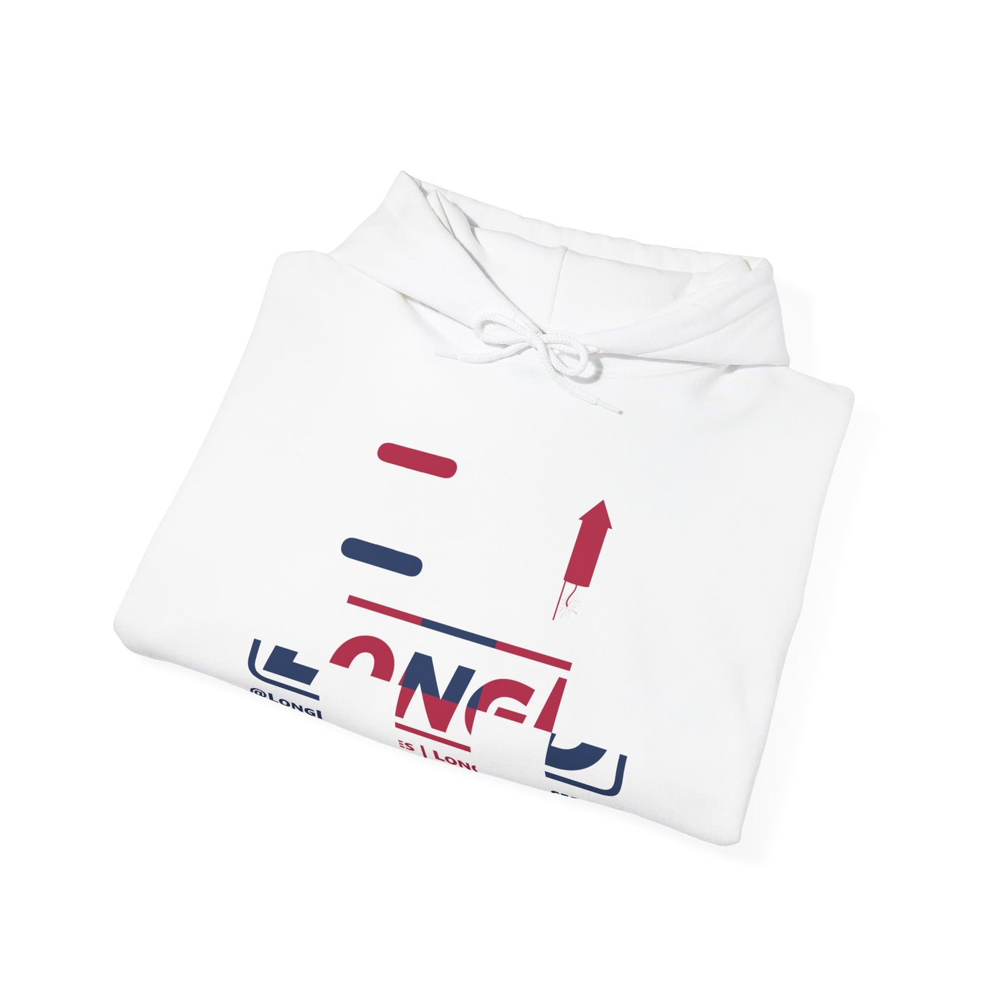 I firecracker LongD® positive 2x5 tag-domain logo hoodie
