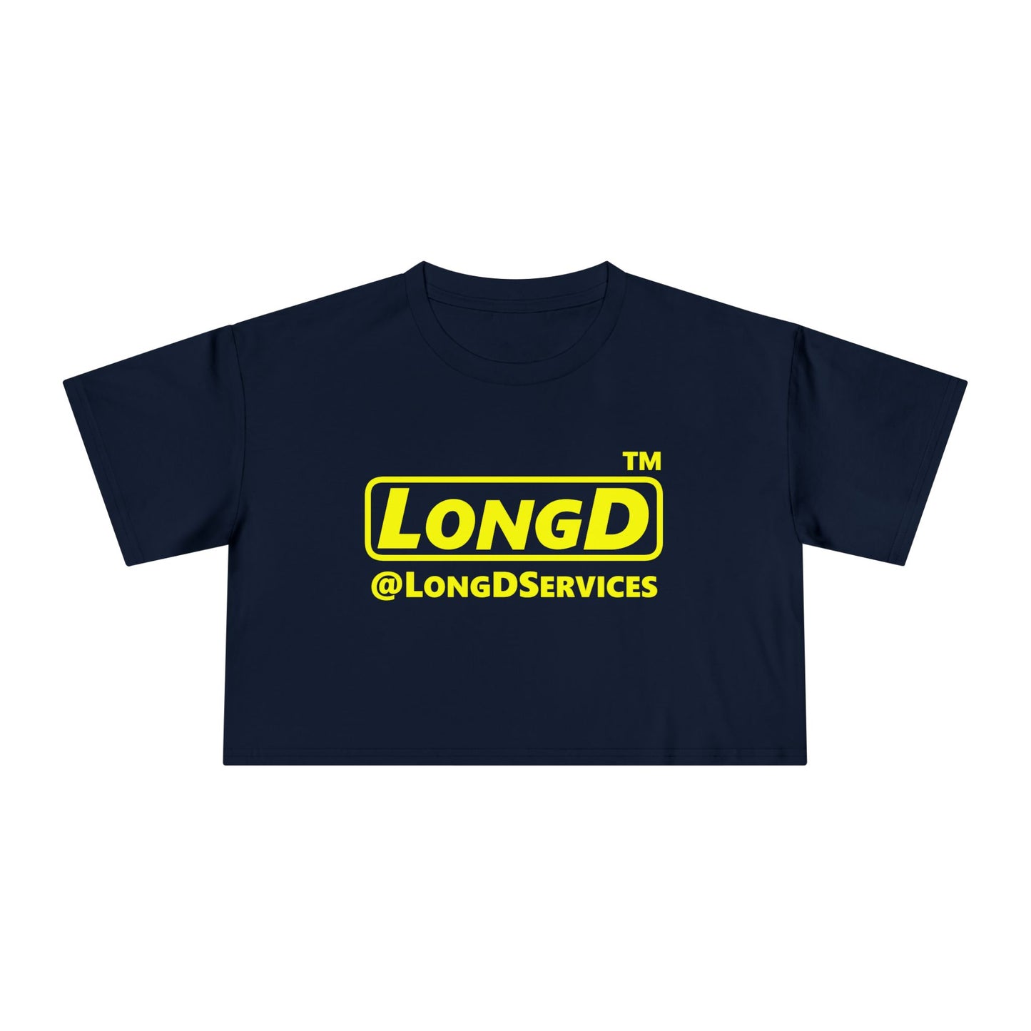 LongD Logo (Tag only positive alternate) Women's Crop Tee