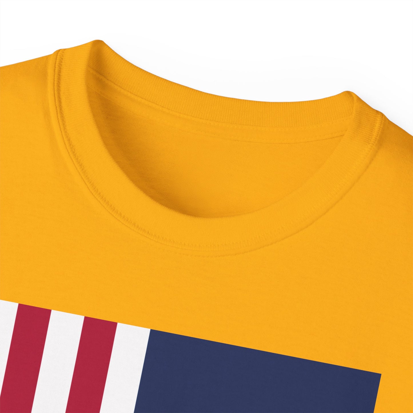 LongD® Logo Cotton Tee Red, White and Blue portrait (cropped proportions) flag negative text