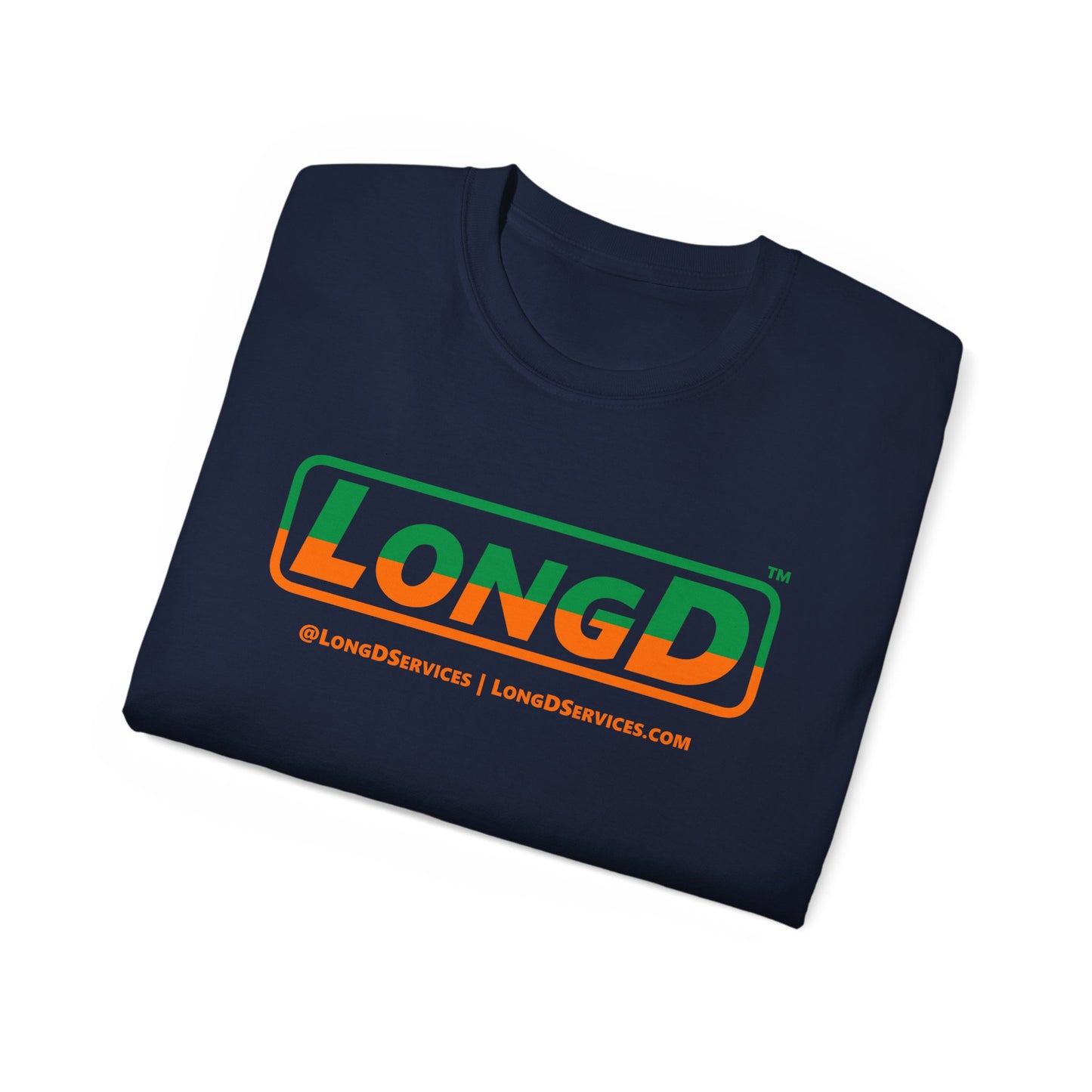 LongD® Logo Cotton Tee (St. Patrick's Day -Irish Green and Irish Orange top-bottom split)