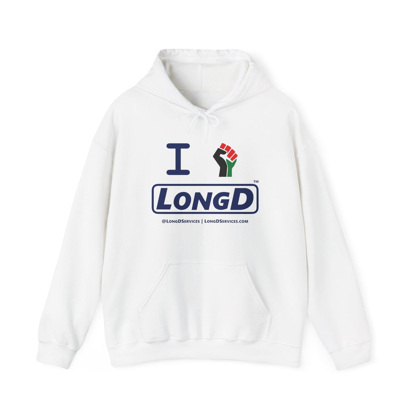 I Fist LongD® Official Logo Hoodie with Juneteenth multicolored fist