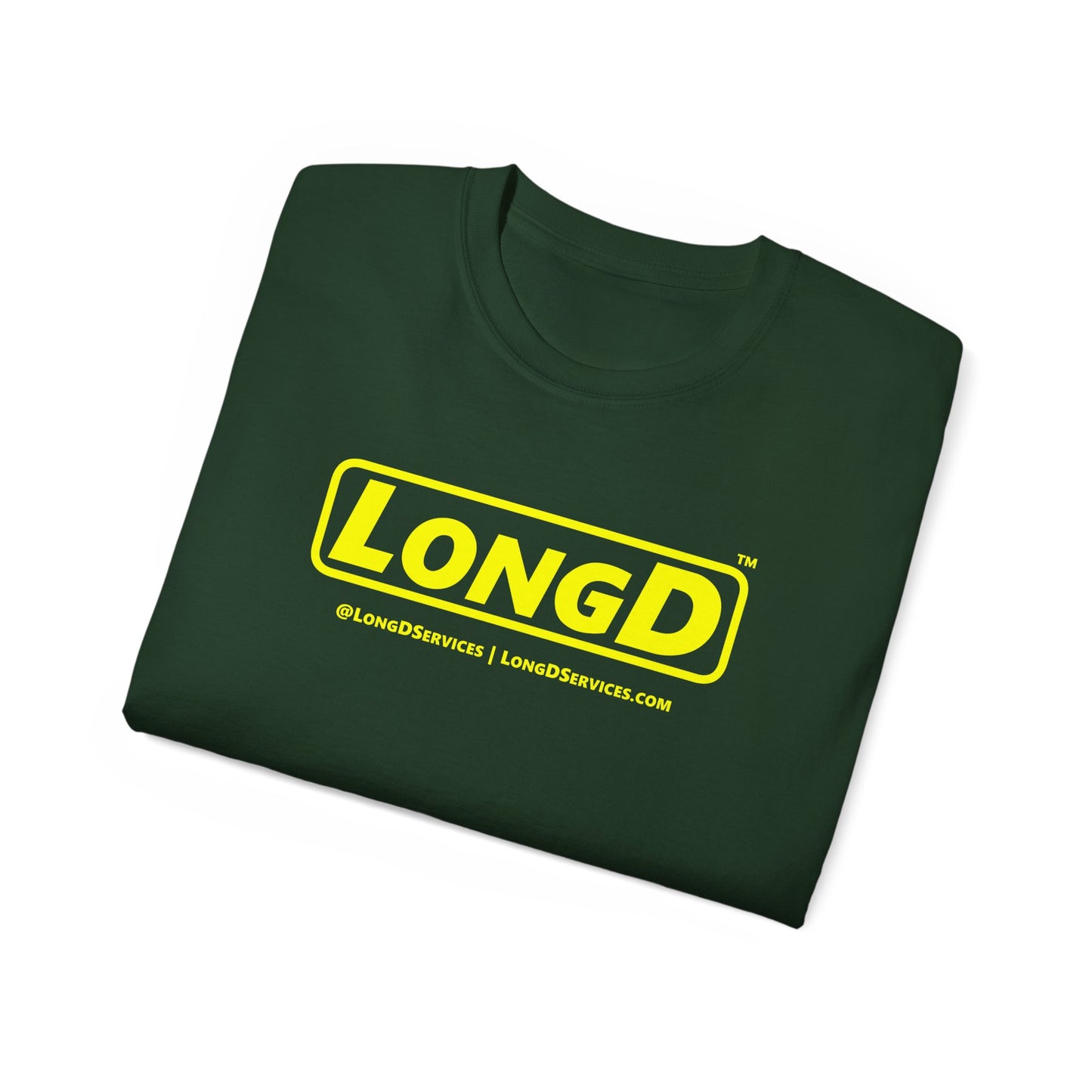 LongD® Logo Cotton Tee (Mardi Gras colored shirts with yellow text)