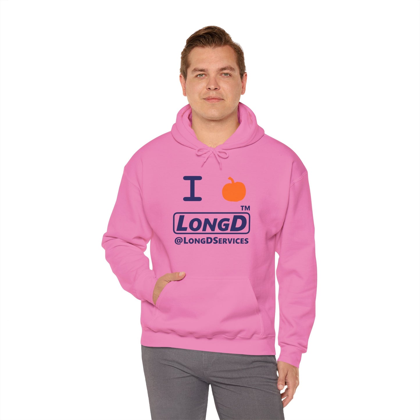 I Pumpkin LongD® Logo Hoodie blue basic tag logo