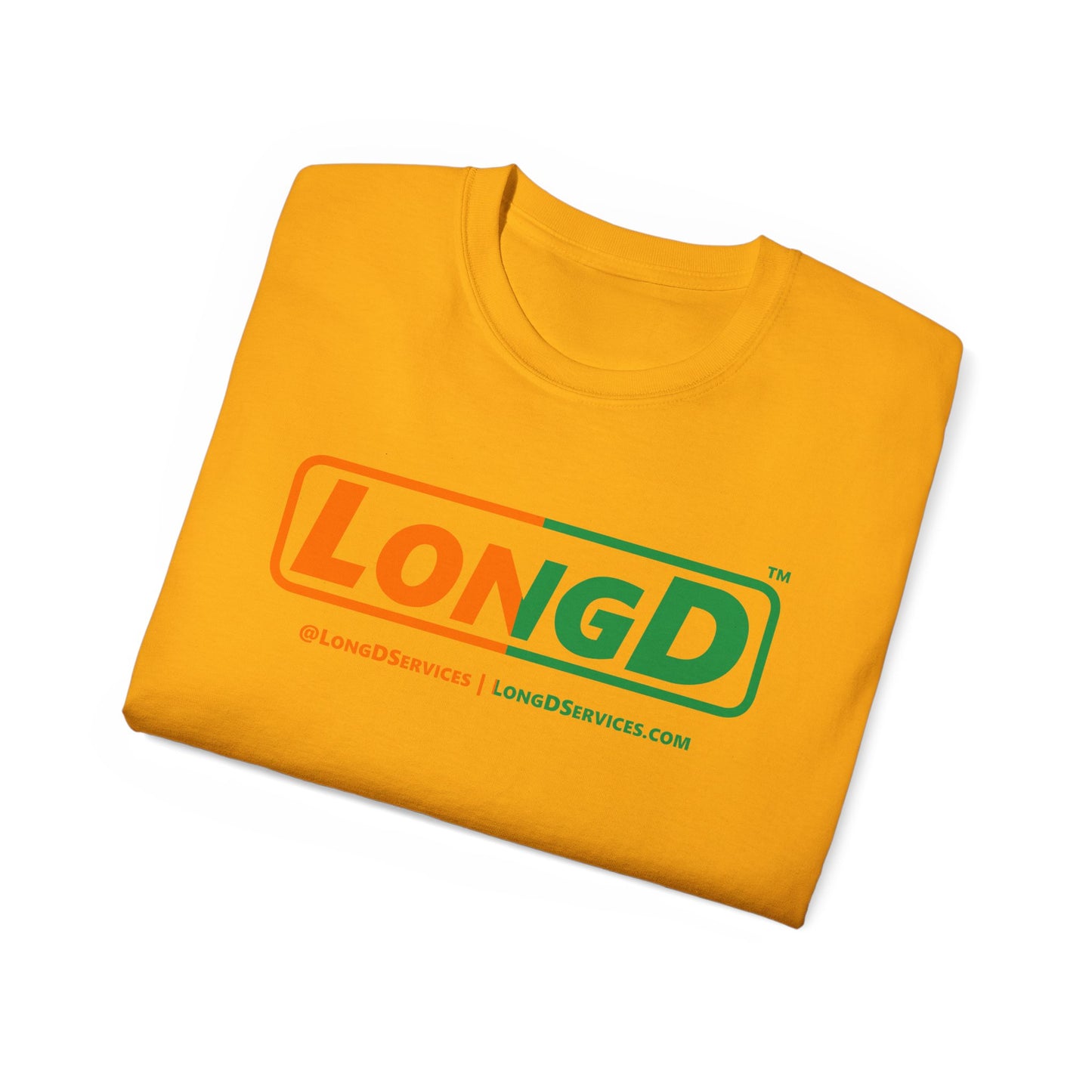 LongD® Logo Cotton Tee (St. Patrick's Day -Irish Green and Irish Orange right-left split0