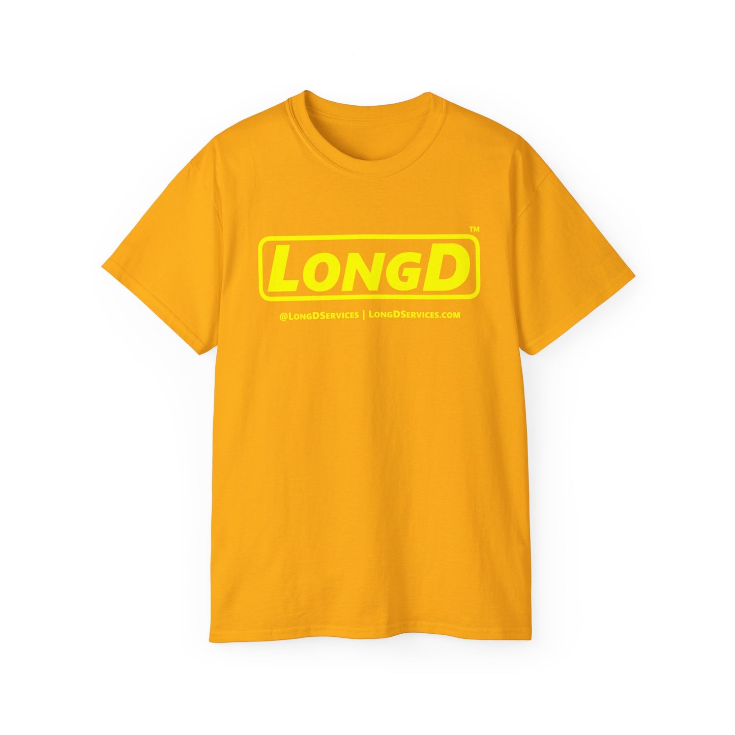 LongD® Logo Cotton Tee (Mardi Gras colored shirts with yellow text)