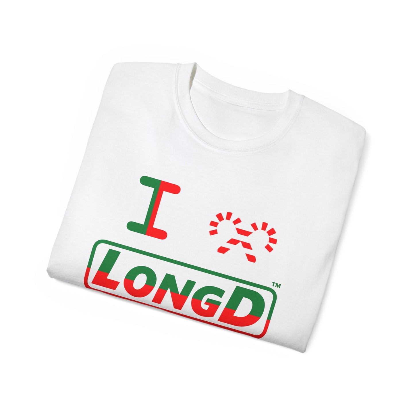 I Candy Cane LongD Logo Cotton Tee (half split)