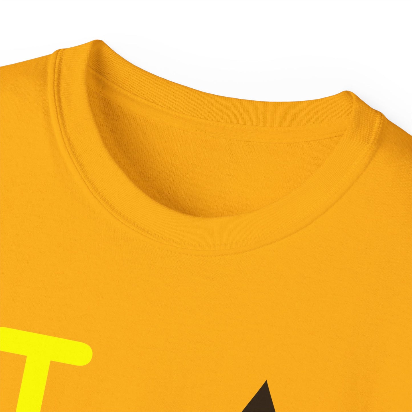I Fleur LongD® Logo Cotton Tee (yellow text & black fleur de lis)
