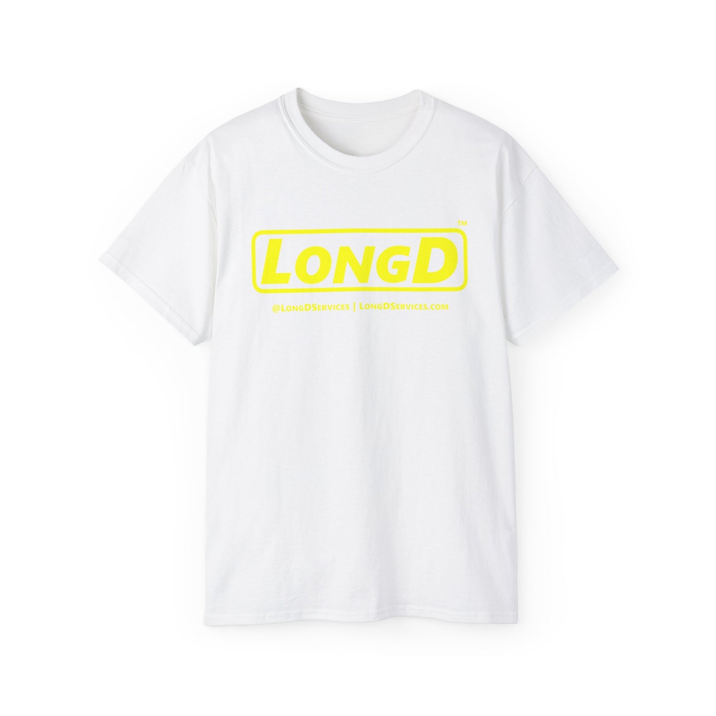 LongD® Logo Cotton Tee (Mardi Gras colored shirts with yellow text)