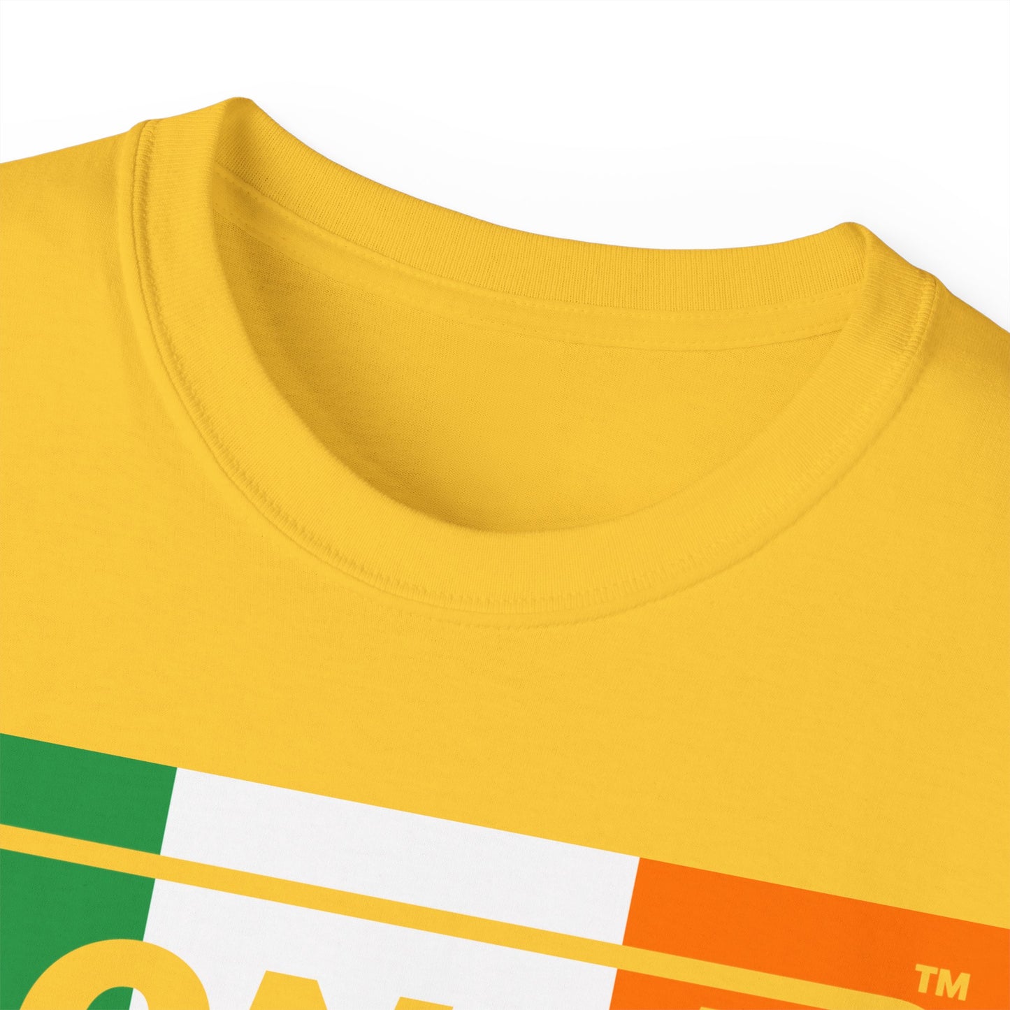 LongD® Logo Cotton Tee (St. Patrick's Day -Irish Green, White and Irish Orange negative thirds)