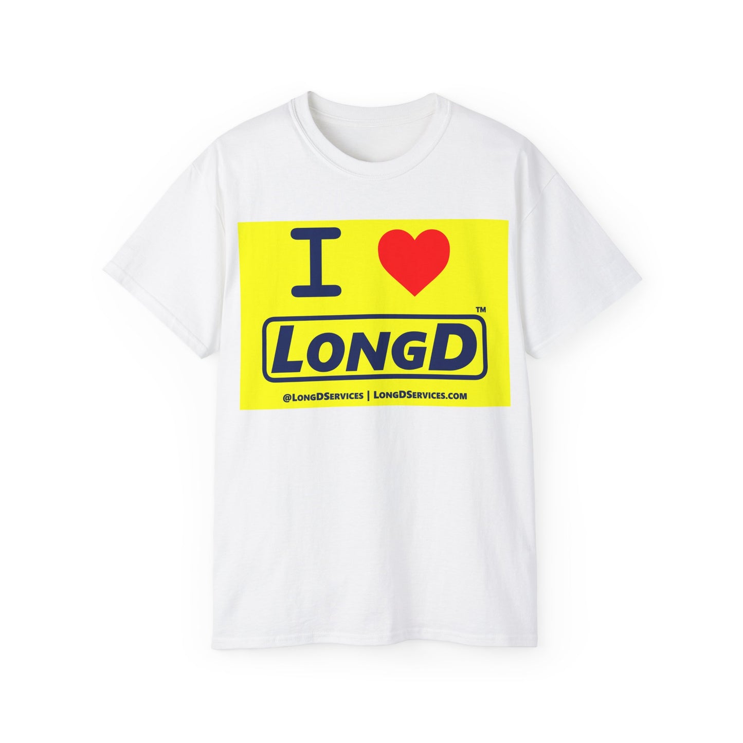 I Luv LongD Reverse Negative Style Logo Cotton Tee