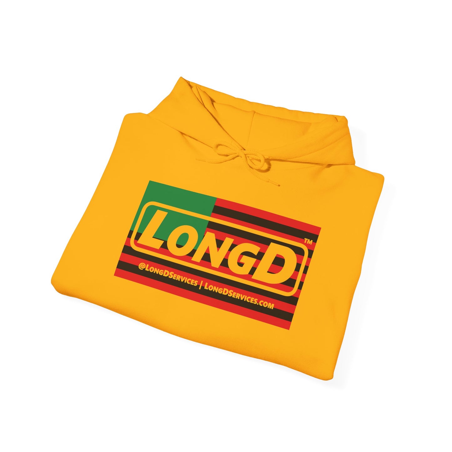 LongD® Logo Hoodie with Juneteenth negative flag