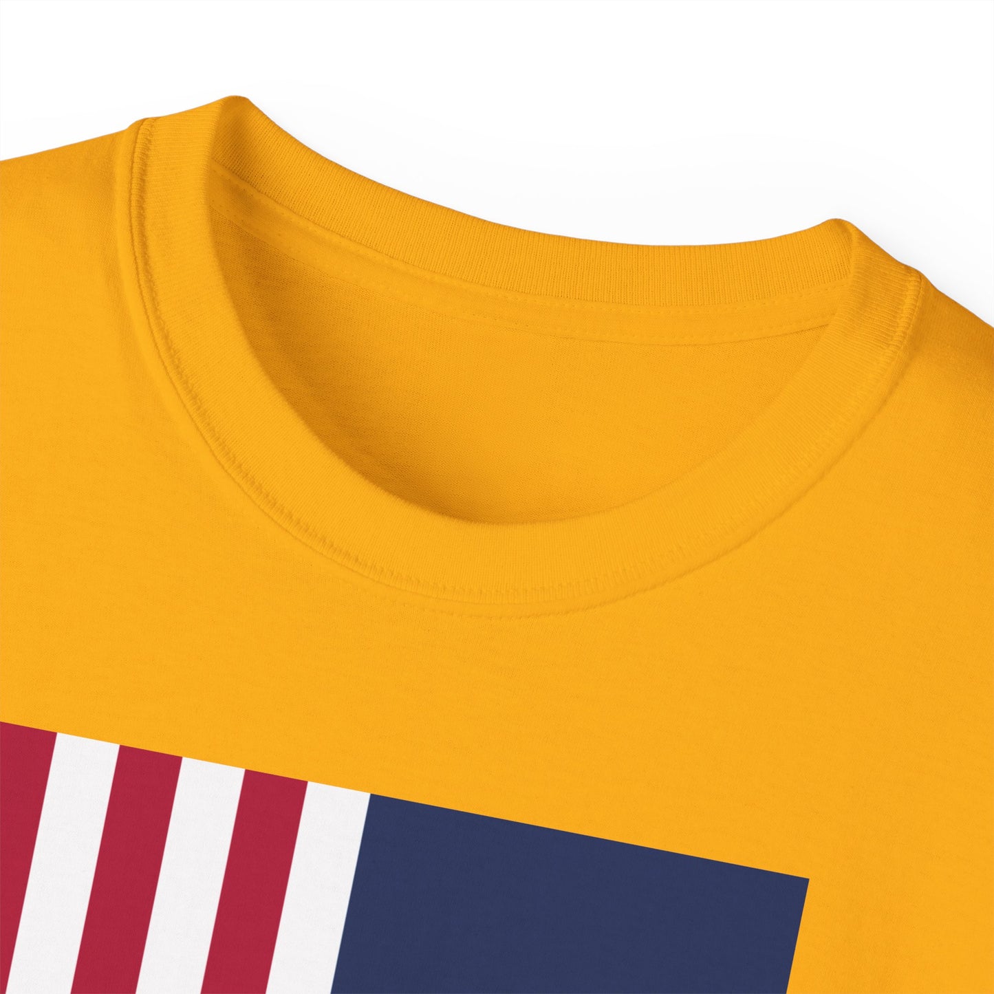 LongD® Logo Cotton Tee Red, White and Blue portrait (official proportions) flag negative text