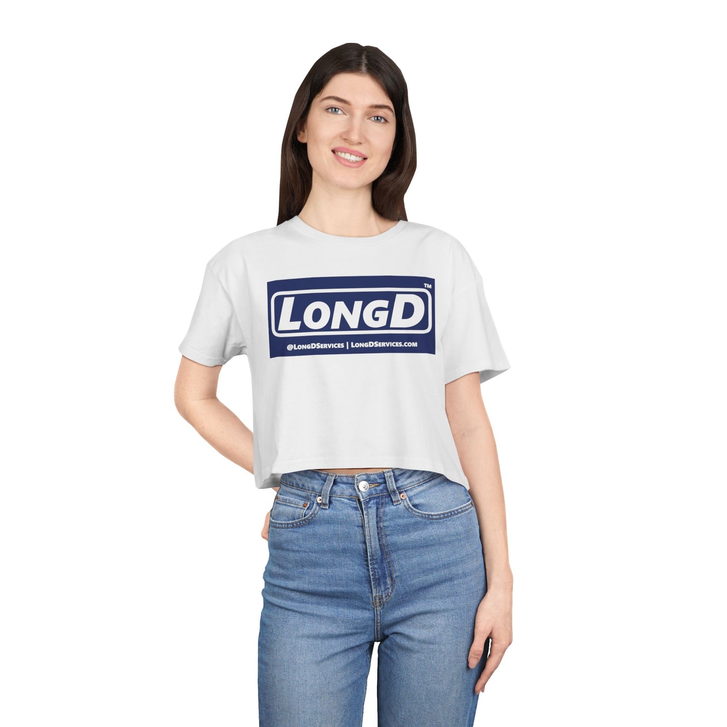 LongD Logo Women's Crop Tee (negative official)