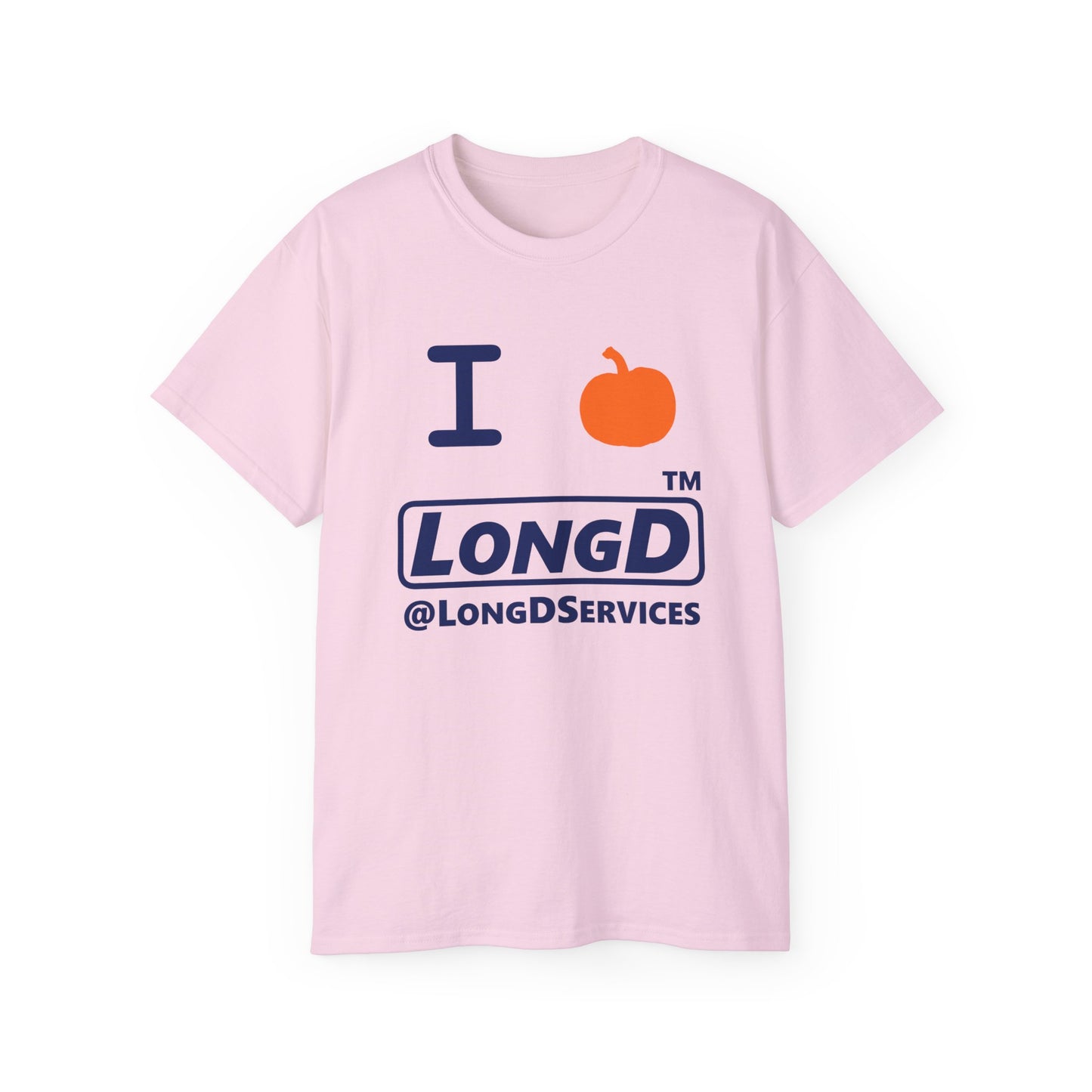 I Pumpkin LongD® Logo Cotton Tee positive blue basic tag logo