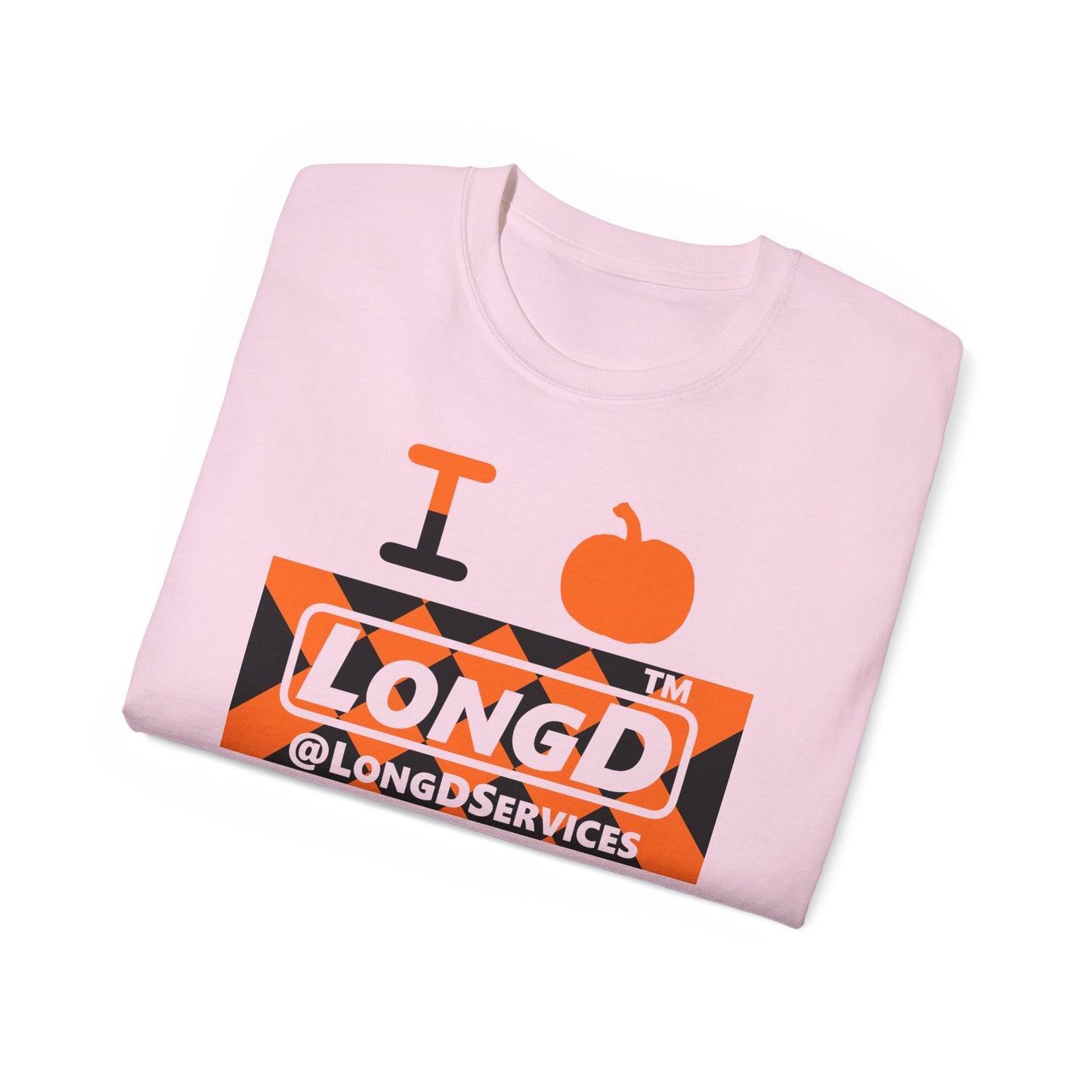 I pumpkin LongD Tag negative stylized argyle 4-print logo cotton tee