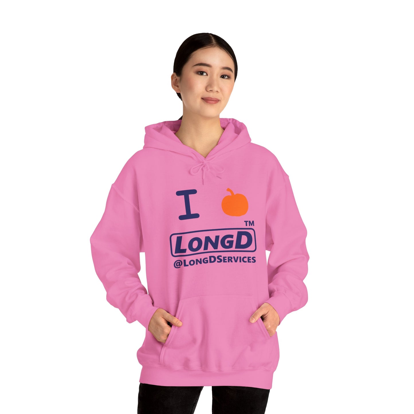 I Pumpkin LongD® Logo Hoodie blue basic tag logo