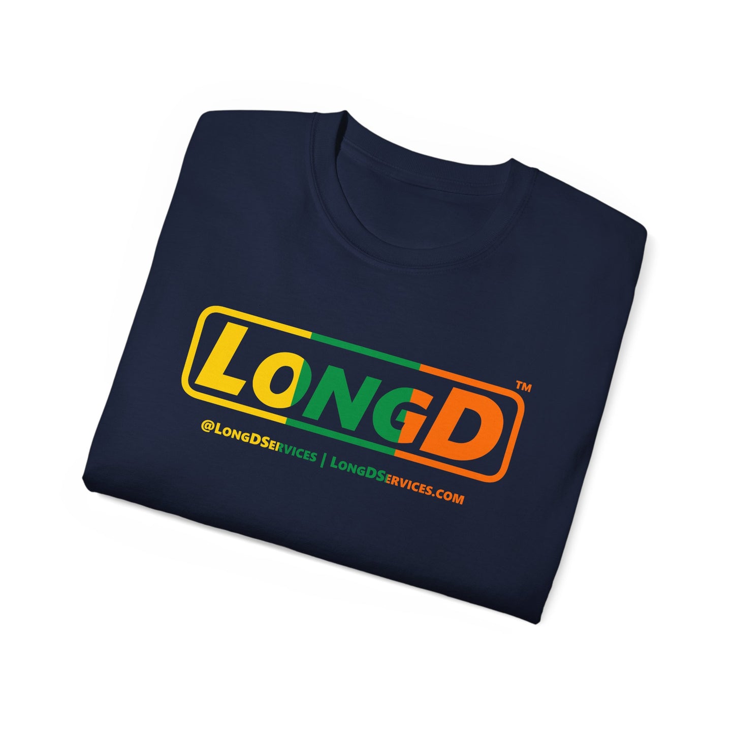 LongD® Logo Cotton Tee (St. Patrick's Day -Irish Green, Golden Yellow and Irish Orange thirds)