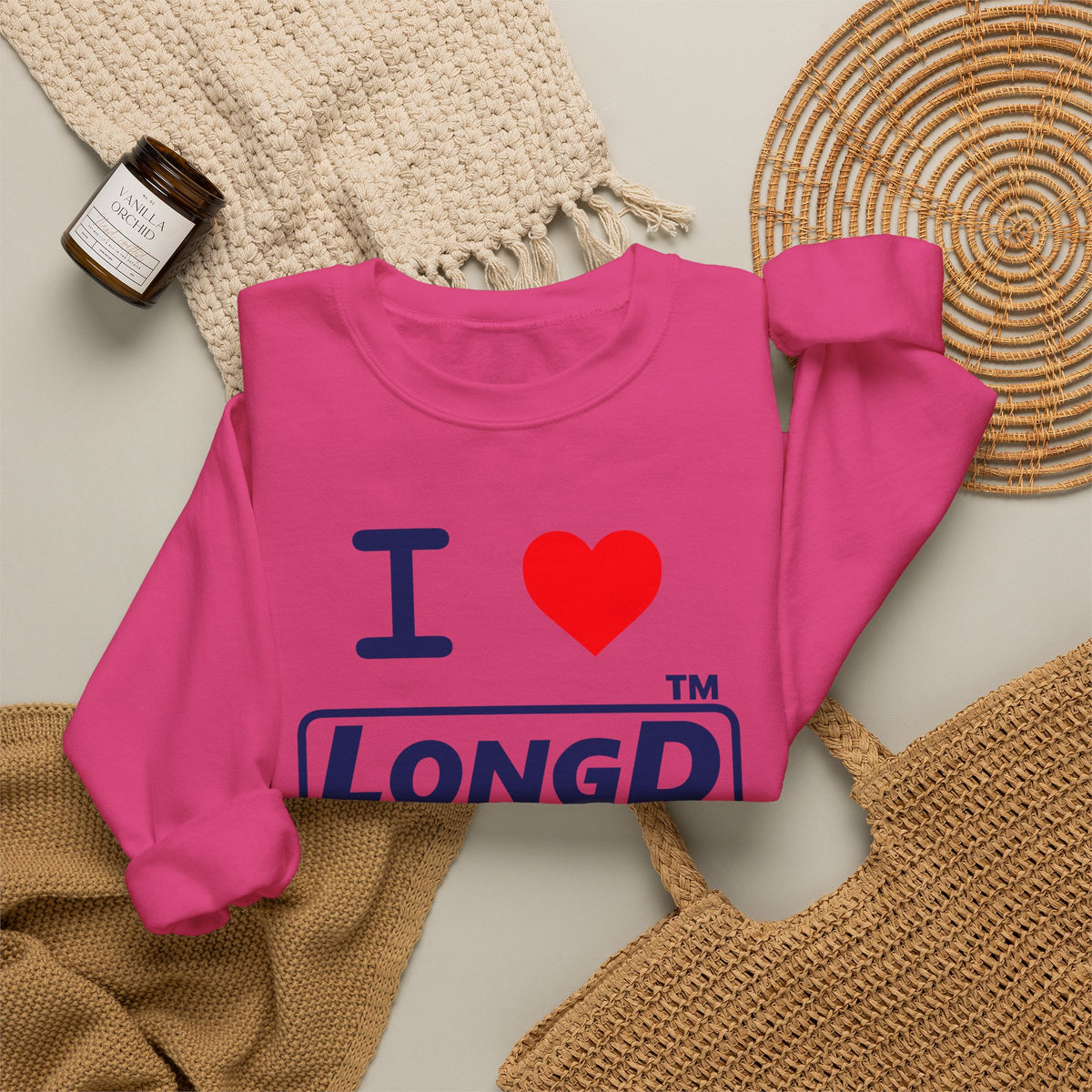I Luv LongD Tag-domain positive official basic logo crewneck sweatshirt