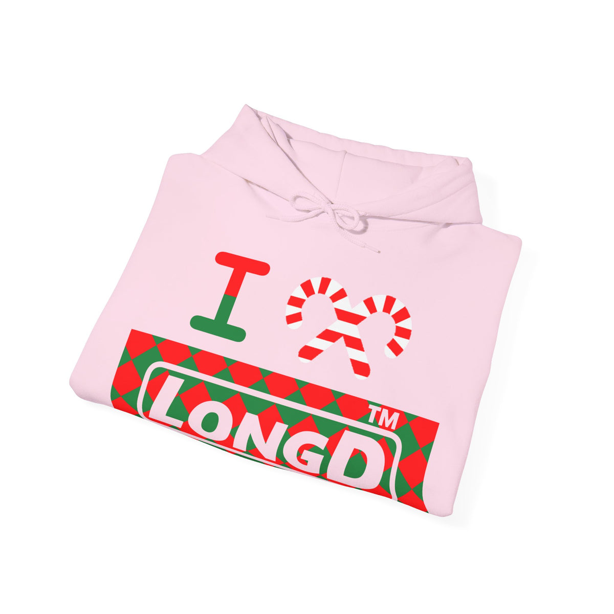 I candy cane LongD Tag negative argyle logo hoodie