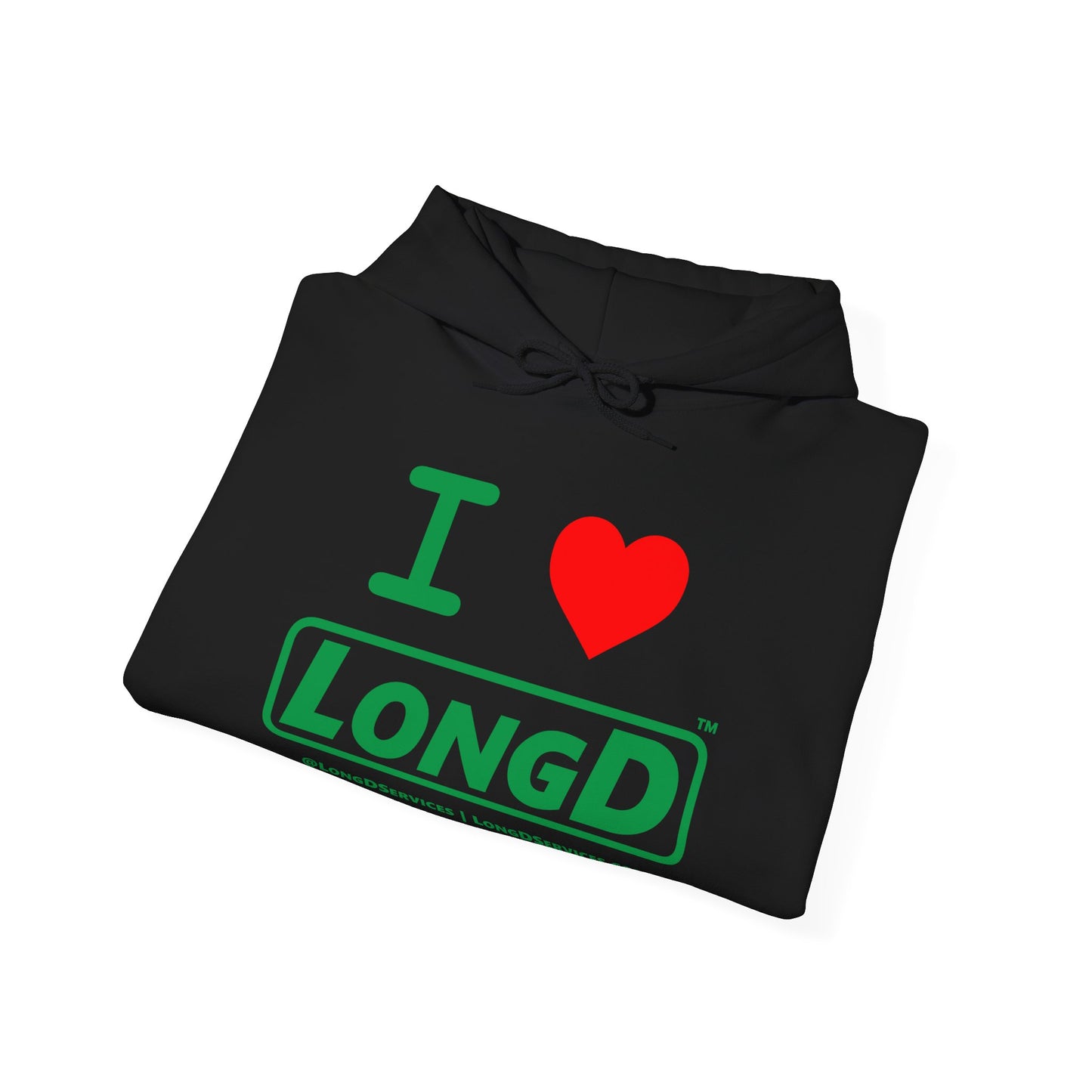I Luv LongD® Logo Hoodie (St. Patrick's Day green text)