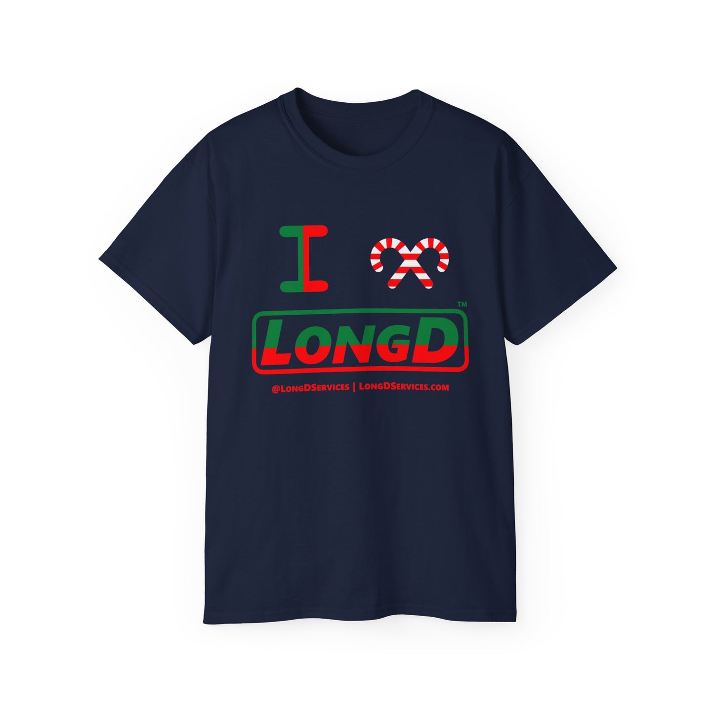 I Candy Cane LongD Logo Cotton Tee (half split)