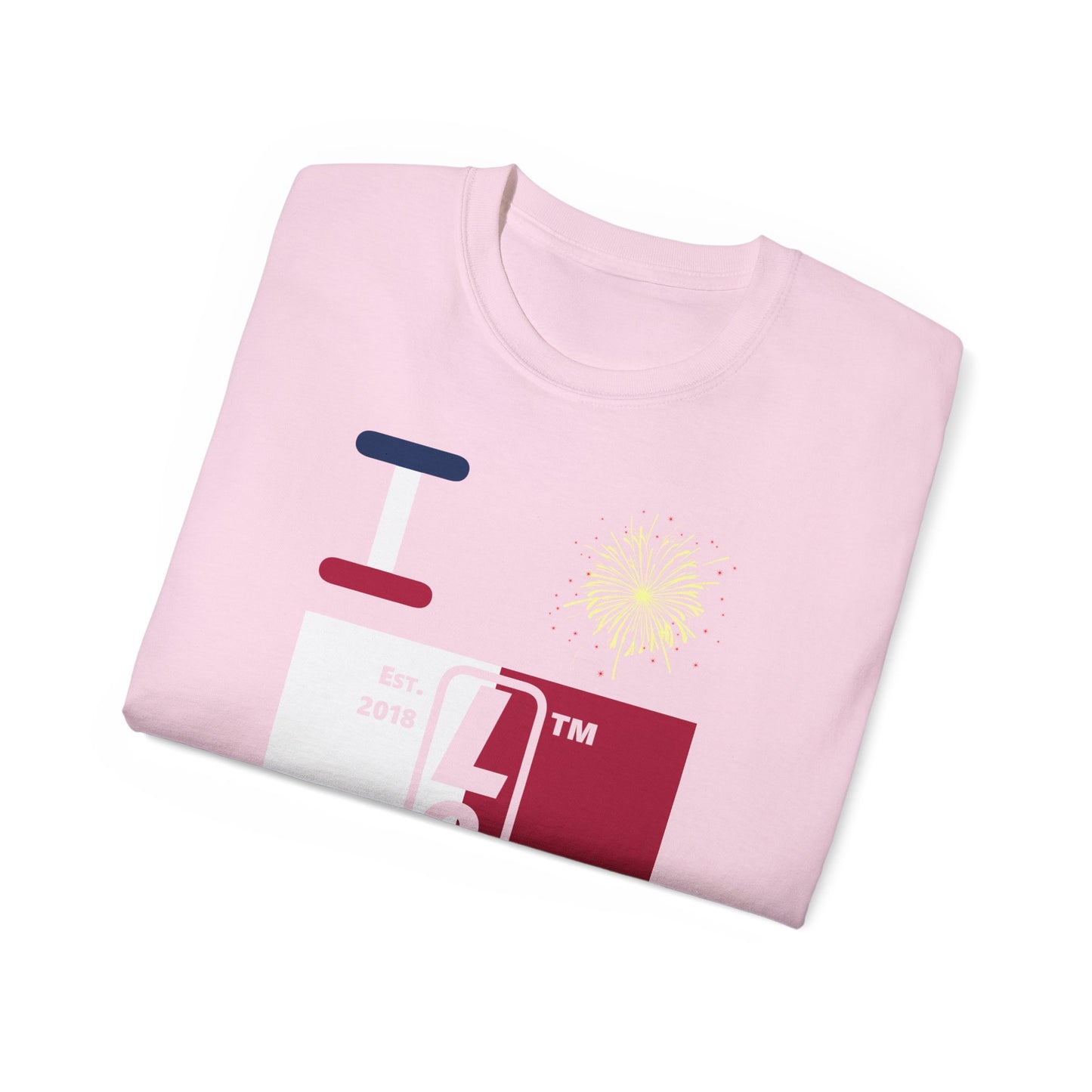 I Burst LongD cotton tee negative quarters Hyde Park upright logo (Patriotic colors)