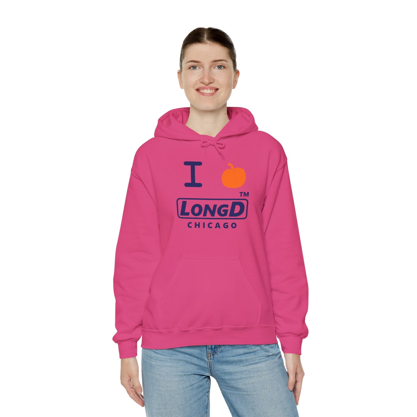 I Pumpkin LongD® Logo Hoodie blue basic Chicago logo
