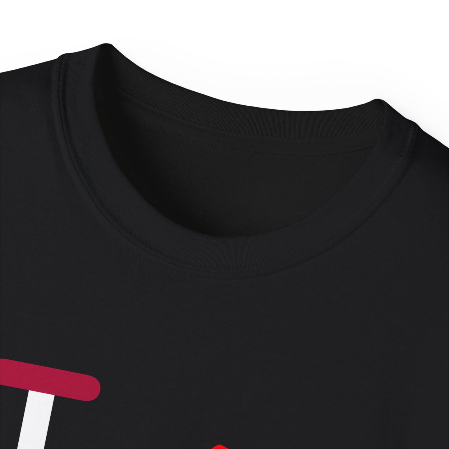 I Firecracker LongD® Logo Cotton Tee Red, White and Blue positive thirds text
