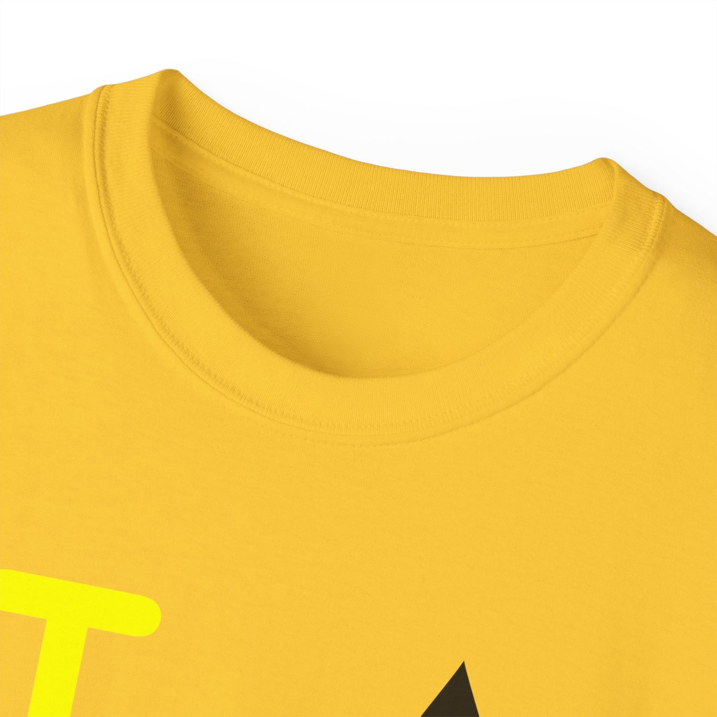I Fleur LongD® Logo Cotton Tee (yellow text & black fleur de lis)