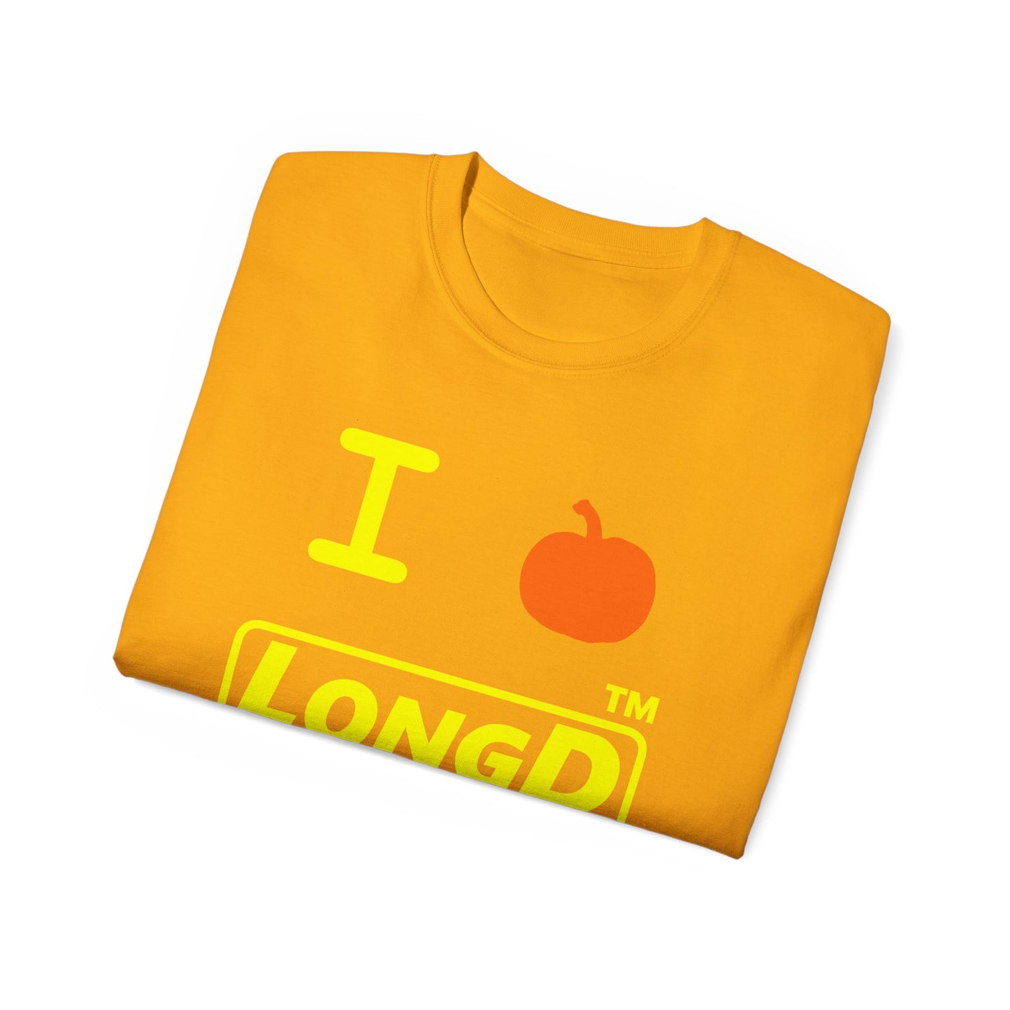 I Pumpkin LongD® Logo Cotton Tee positive yellow basic tag logo