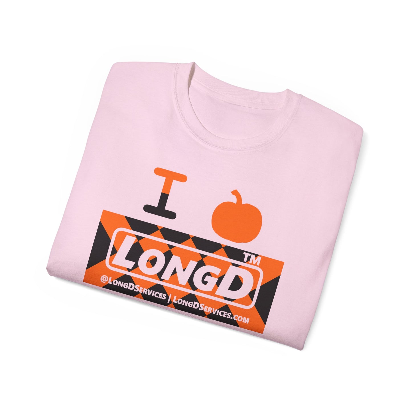 I pumpkin LongD Tag-domain negative stylized argyle 4-print logo cotton tee