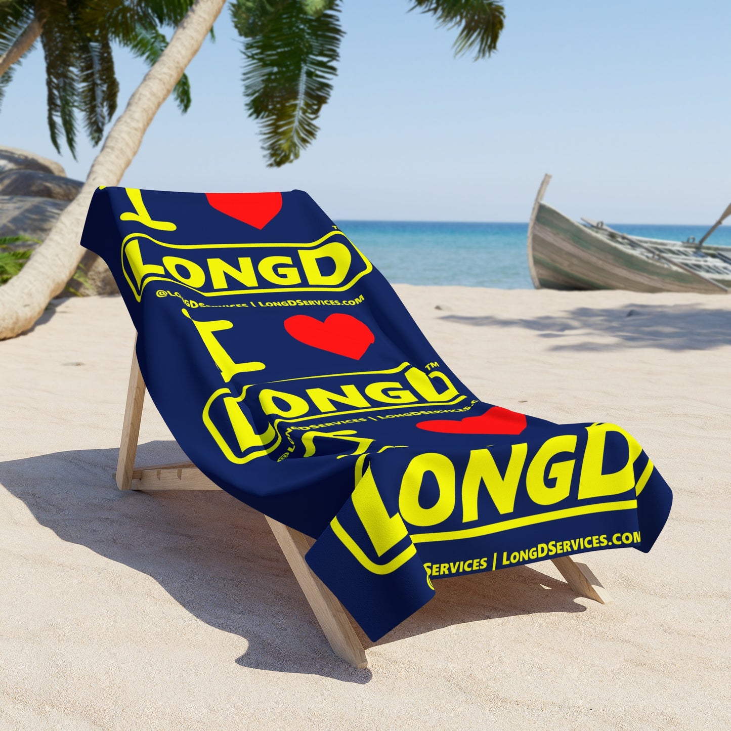 I Luv LongD 3x Reverse Beach Towel