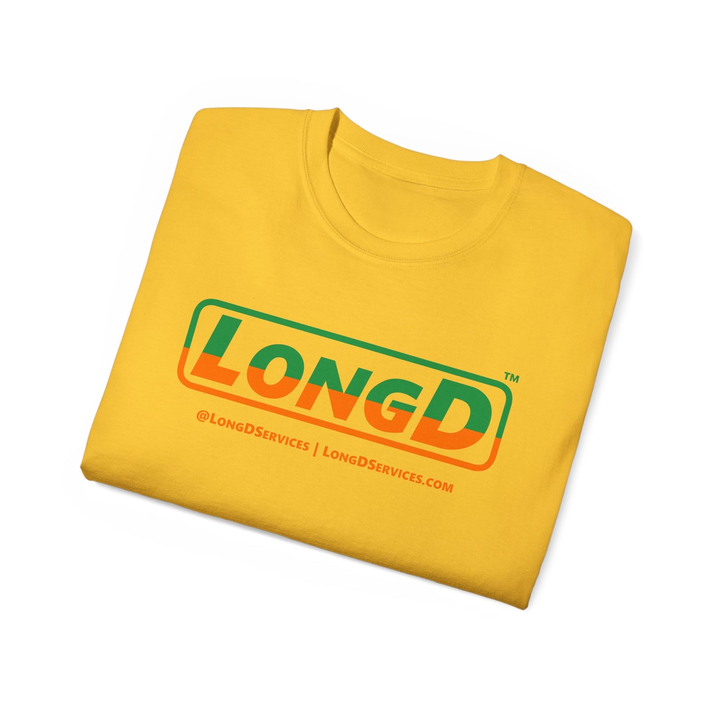 LongD® Logo Cotton Tee (St. Patrick's Day -Irish Green and Irish Orange top-bottom split)