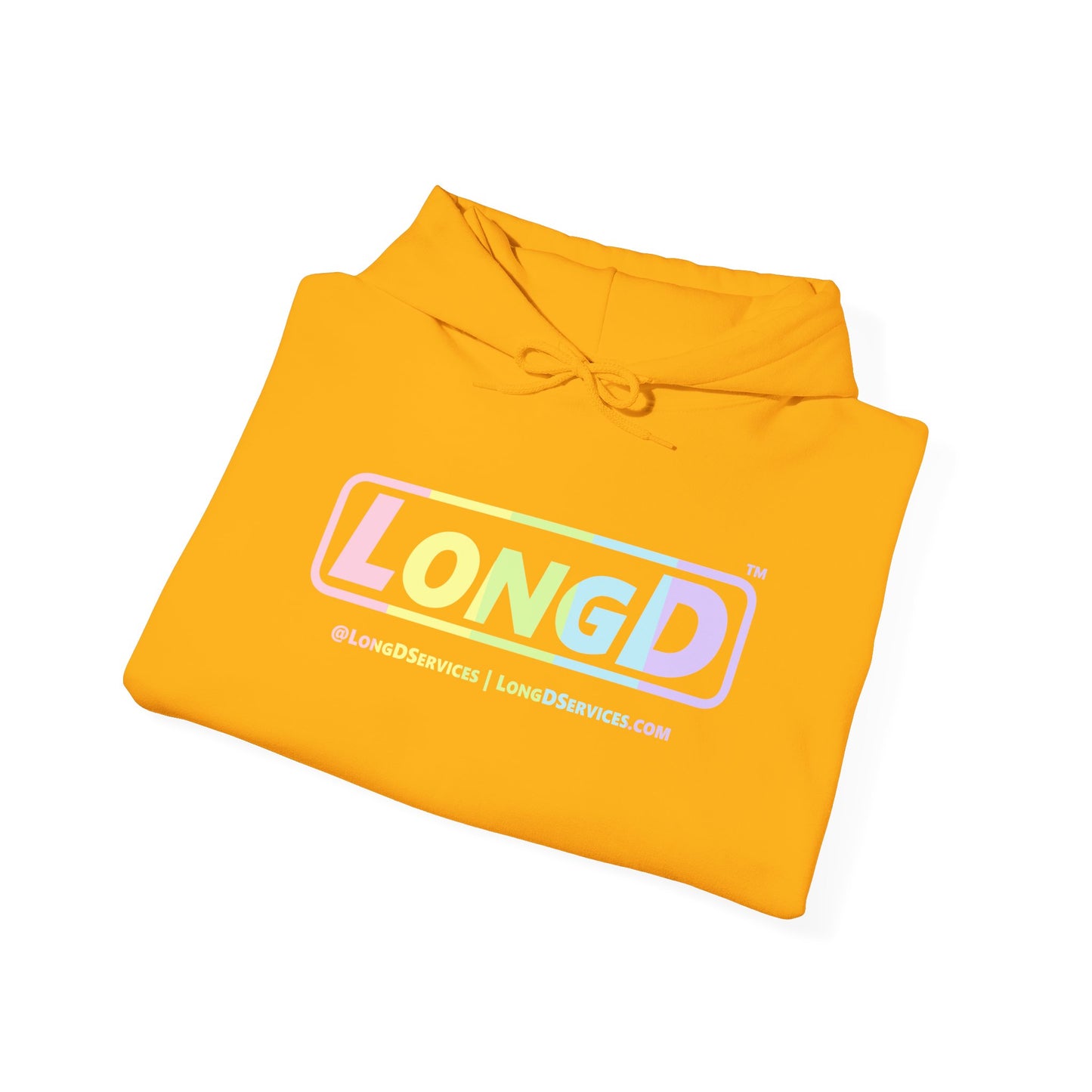 LongD® Logo Hoodie pastel spectrum text coloration