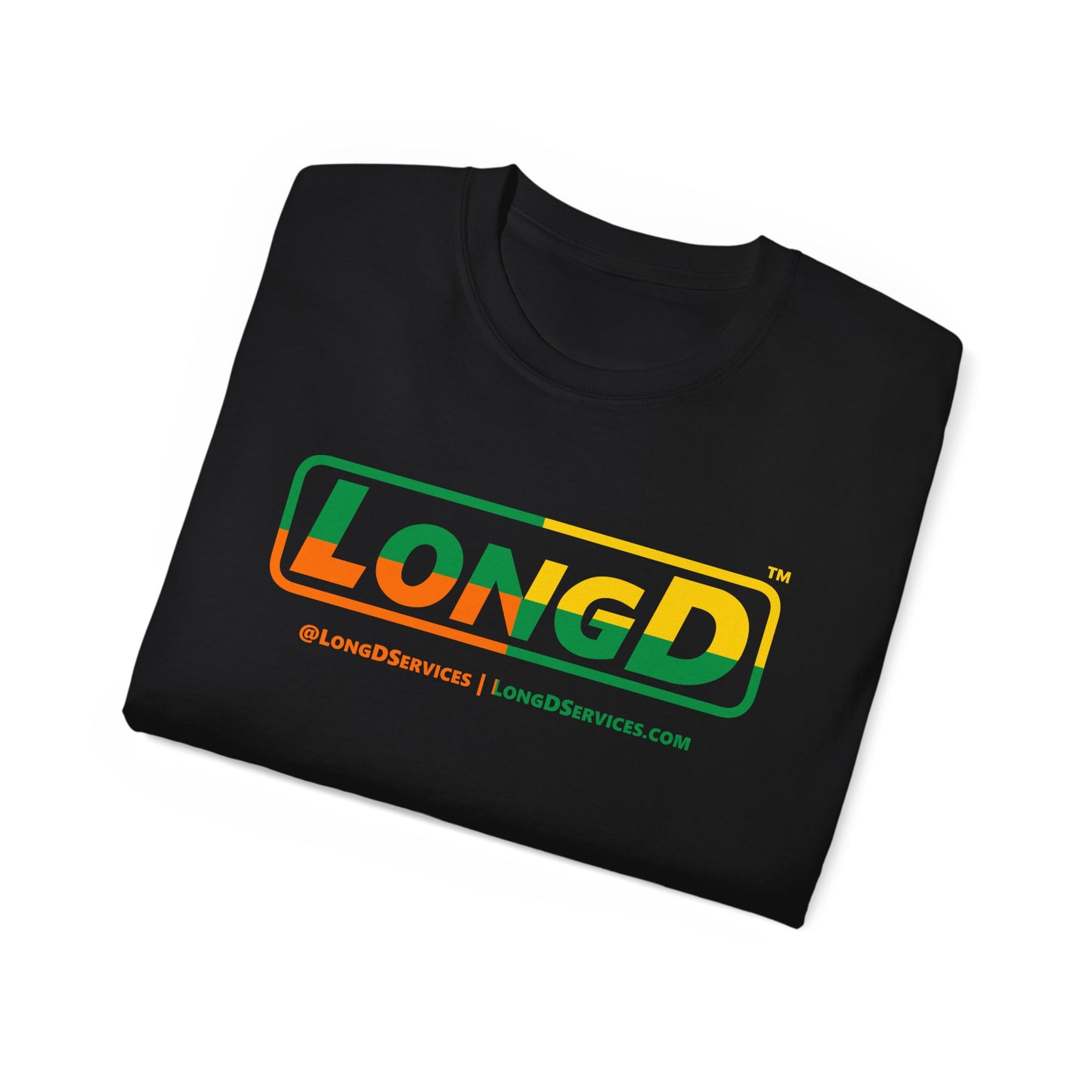 LongD® Logo Cotton Tee (St. Patrick's Day -Irish Green, Golden Yellow and Irish Orange quarters)